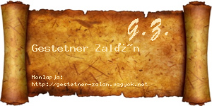 Gestetner Zalán névjegykártya