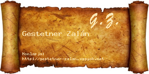 Gestetner Zalán névjegykártya